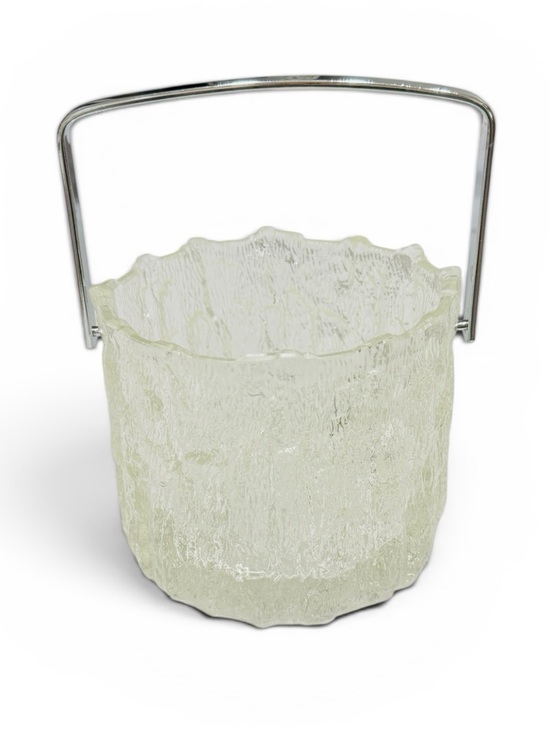 Other - MCM Littala “Seita” Icicle Glass Ice Bucket by Tapio Wirkkala Chrome Handle